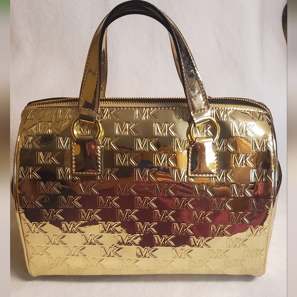 NWT Michael Kors Gold Satchel Bag. NJ - Picture 1 of 6